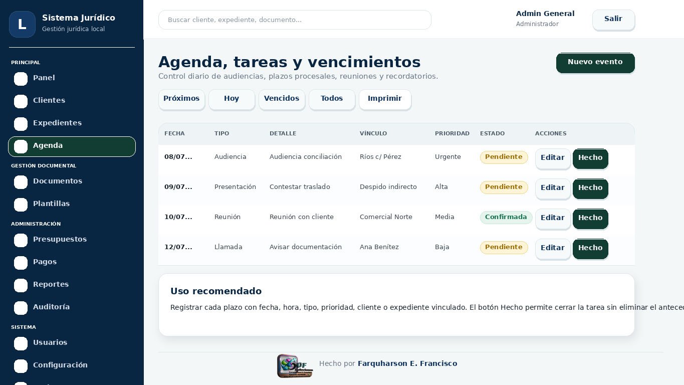 Captura 4 de Sistema Jurídico